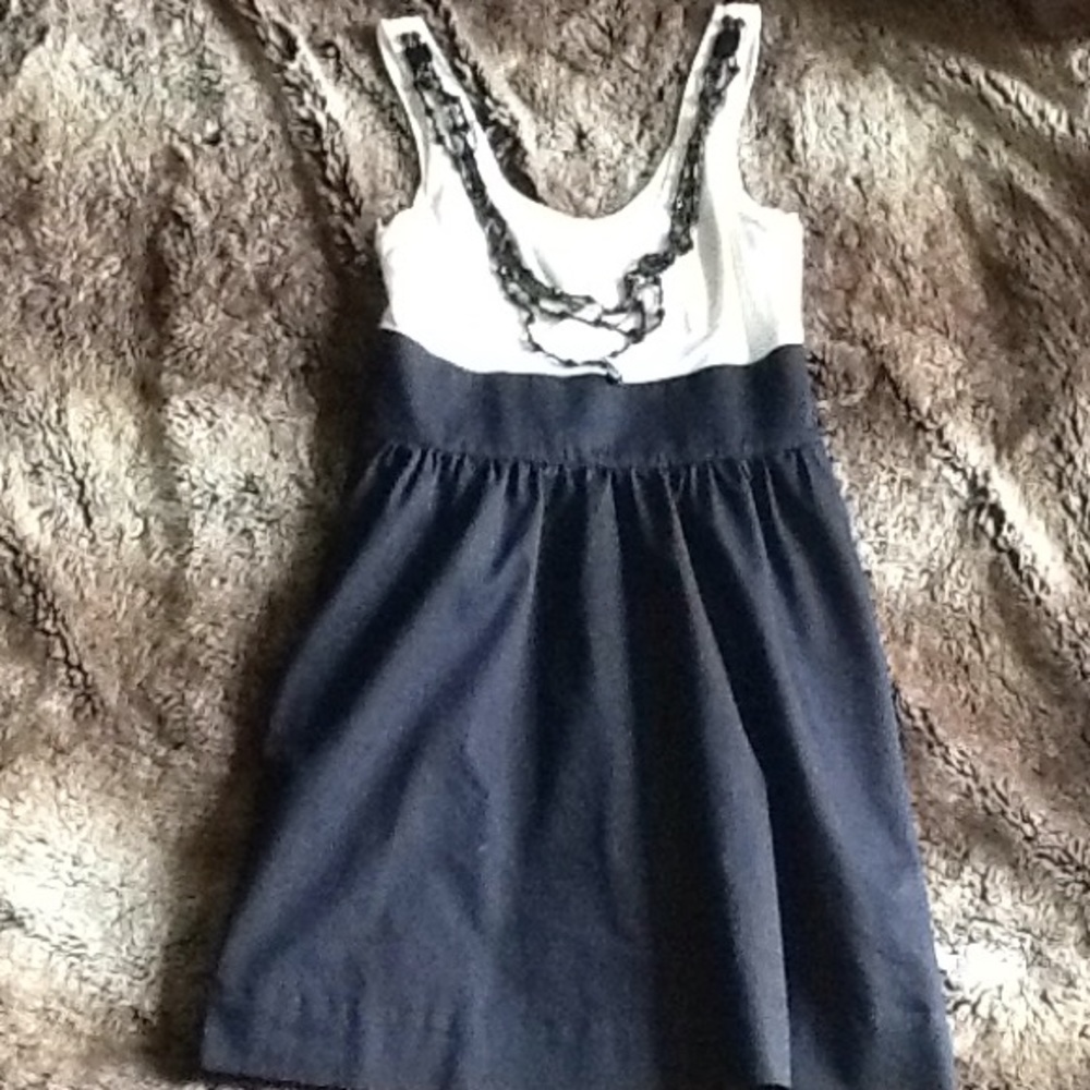 Blue and white tank dress